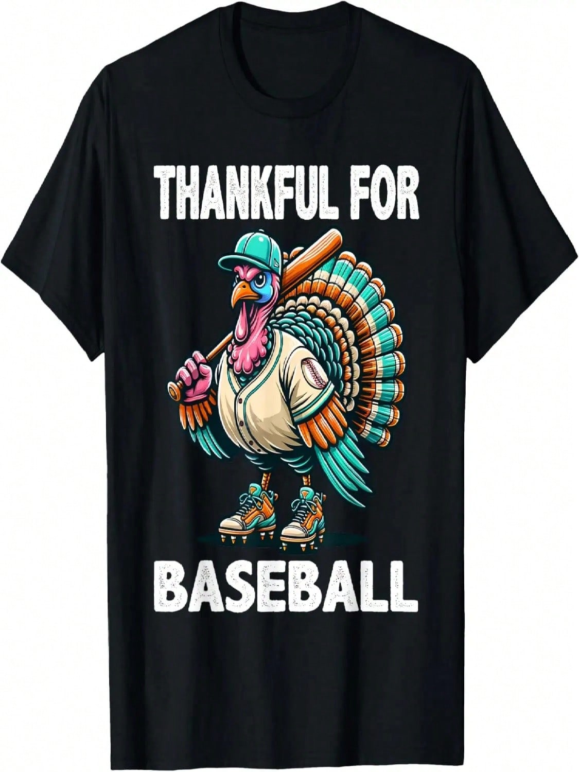 Thankful For Baseball, Turkey Thanksgiving Men Women Kids T-Shirt S разноцветный