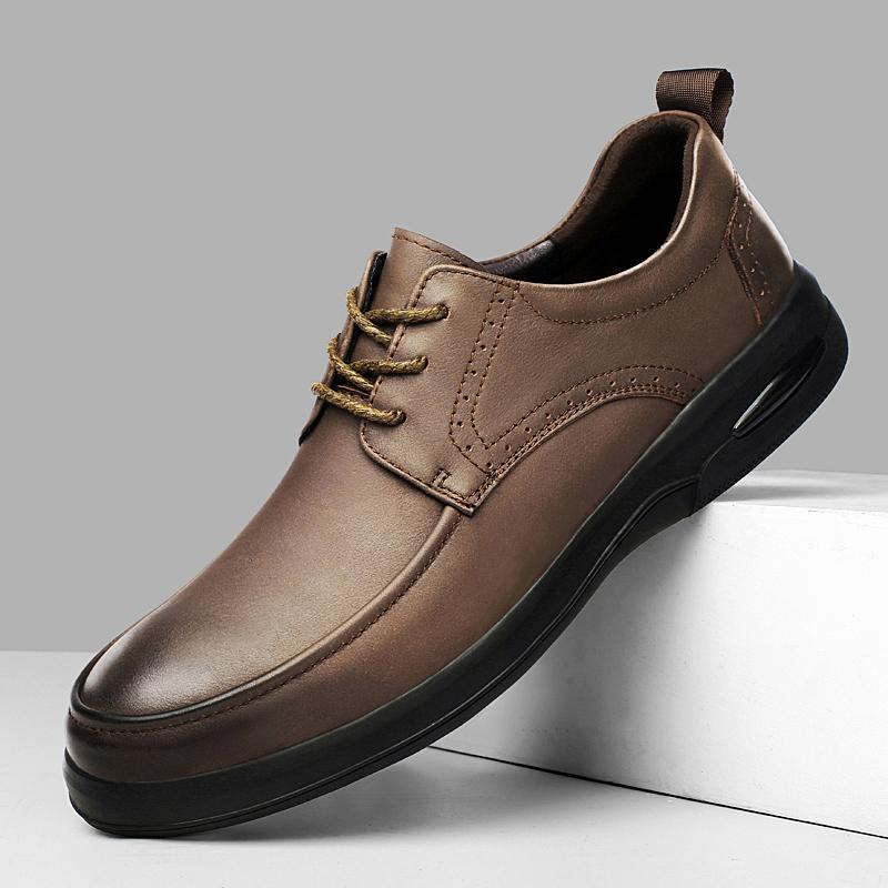 High Quality Men Oxfords Shoes Lace Up Spring Autum Genuine Leather Men Fashion Business Casual Man Shoe Breathable Chunky Shoes