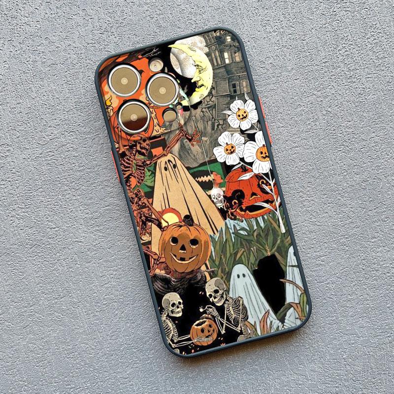 Matte Phone Case For iPhone 17 16 11 13 12 14 15 Pro Max 12 Mini 16 15 Plus X XS XR Ghost Illustration 11 Silicone Back Covers