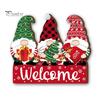 Festive Cartoon Santa Deer Ornaments Christmas Wooden Pendant, Decorative Reindeer/Santa Claus/Gnome Pattern Hanging Sign, Welcome Sign with Childlike