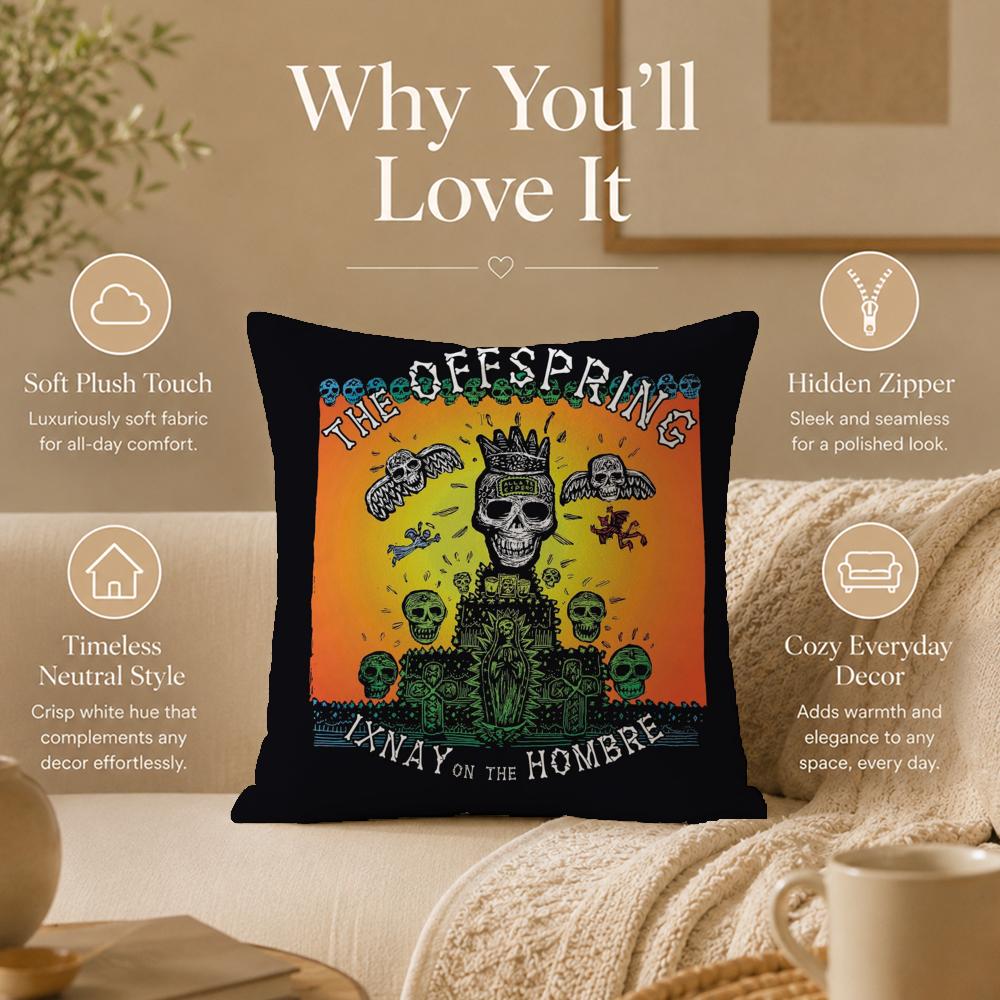 Band T-The OffspringS Cushion Cover Double-Sided Printed Pillow Cover Hypoallergenic Dust-Mite Proof