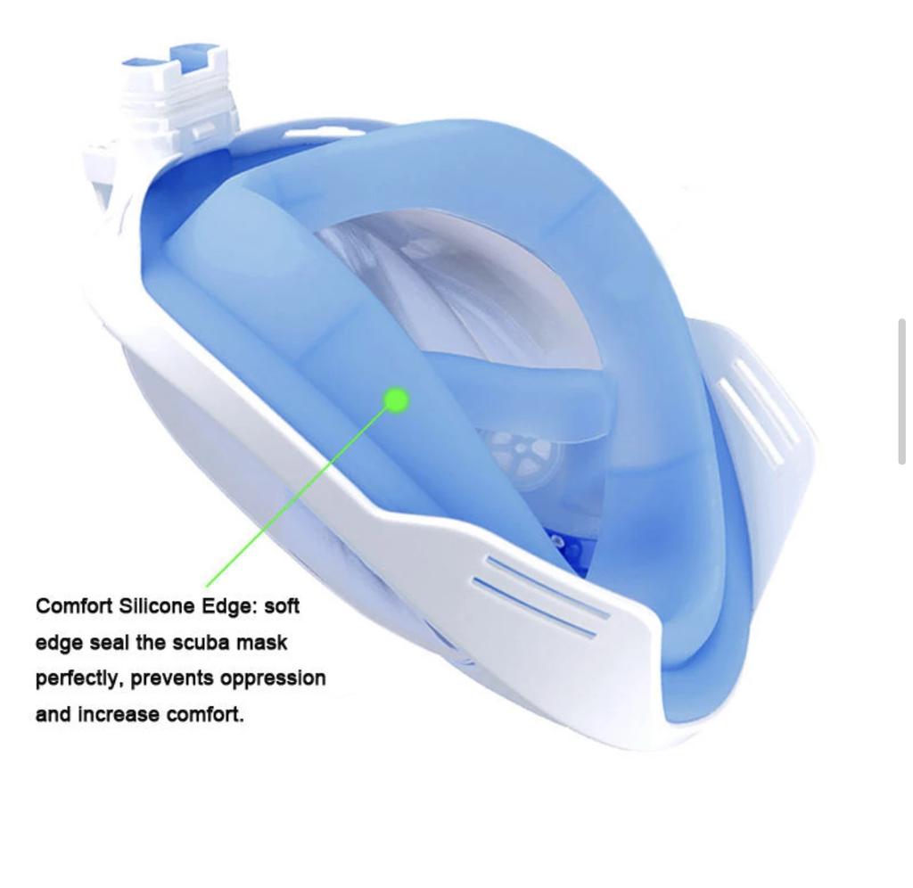 Diving Mask Underwater Scuba Anti Fog Full Face Diving Mask Professional Snorkeling Set with Anti-skid Ring Snorkel