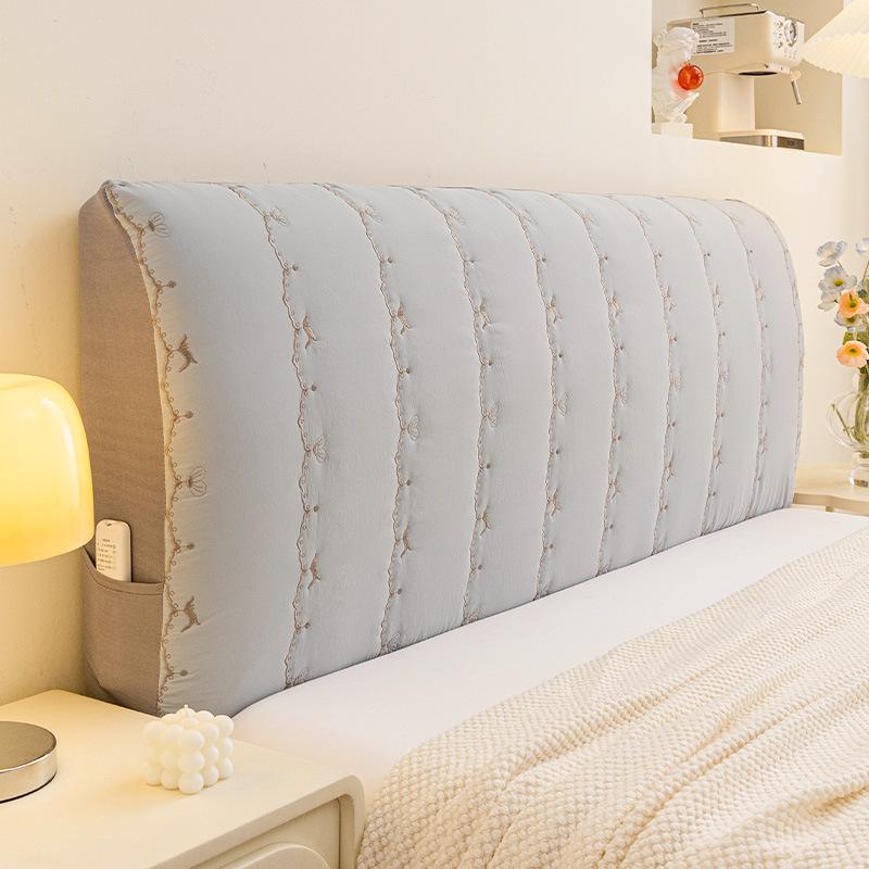 1PC INS Cream Style Full Coverage Headboard Cover Anti-cat Scratch Anti-pilling Dustproof Elastic Soft Bag for Home All Season