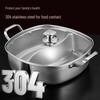 34cm Quadratischer Edelstahl-Dividierter Hot Pot