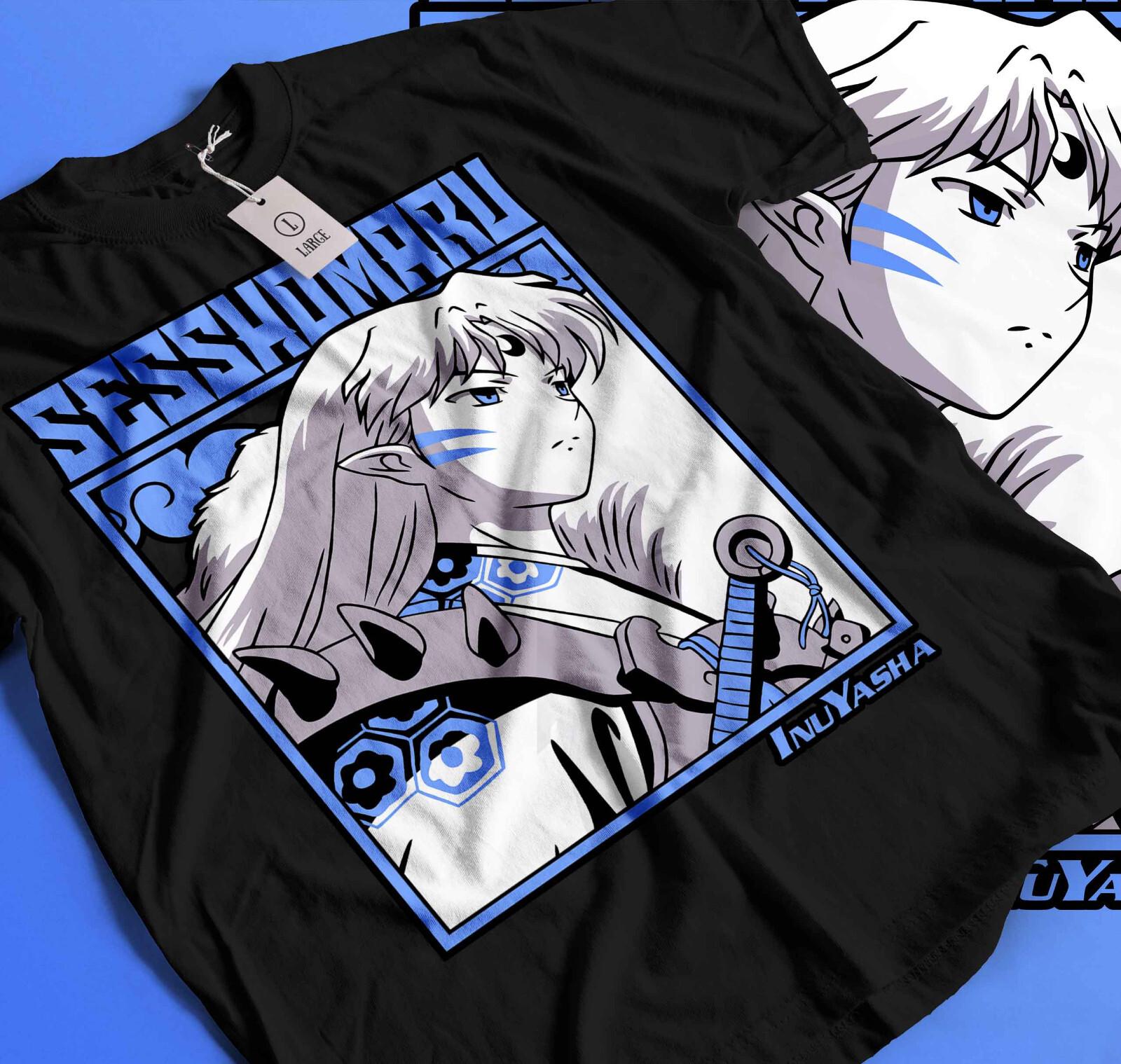

Inuyasha Sesshomaru T-Shirt Mens Womens Tees Top Red Moon Inu Yasha Kawaii Girl GifT Shirt Mens Womens Tees Top Black 297 2XL