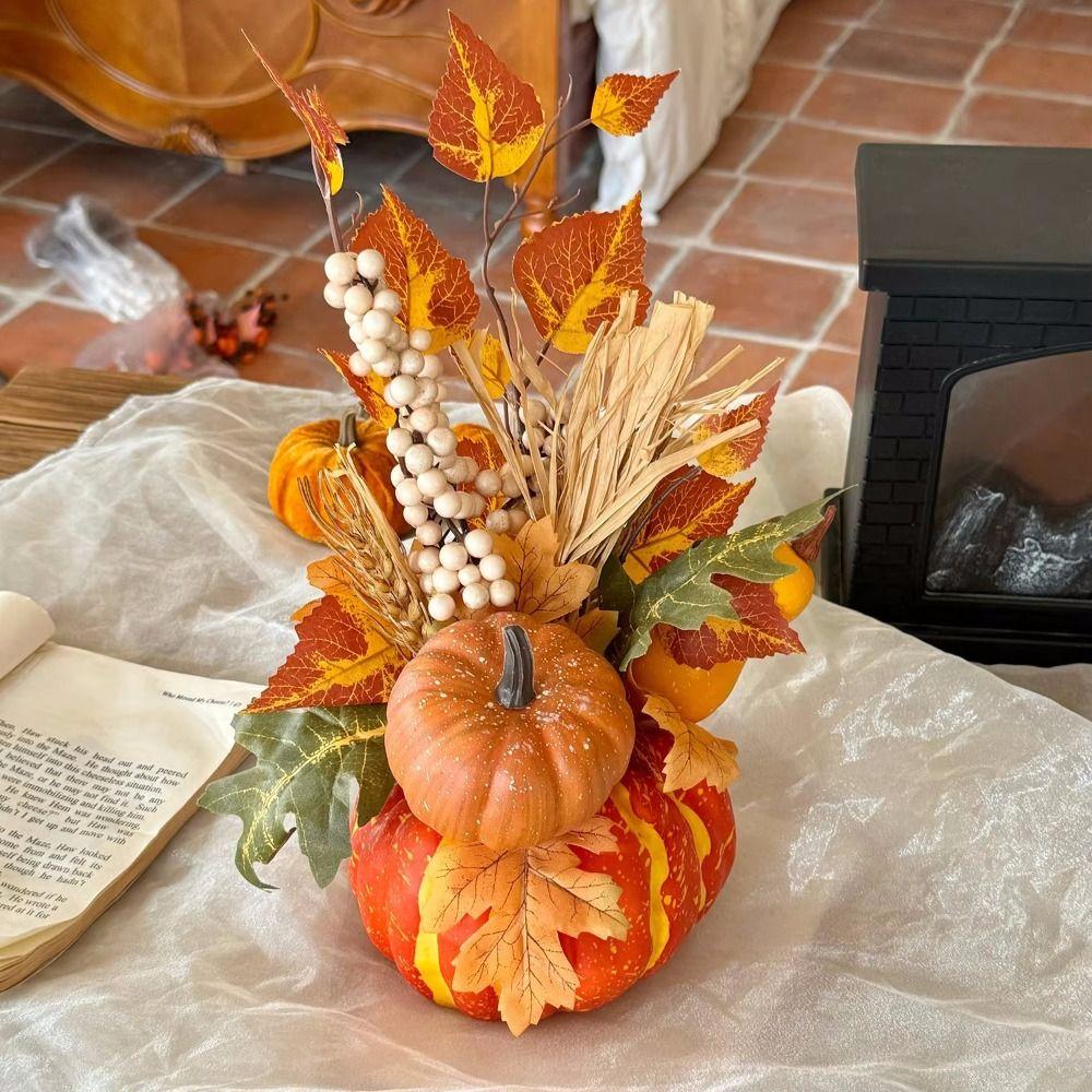 Table Decoration Pumpkin Pot Simulation Pumpkin Artificial Pumpkin Ornament  Halloween