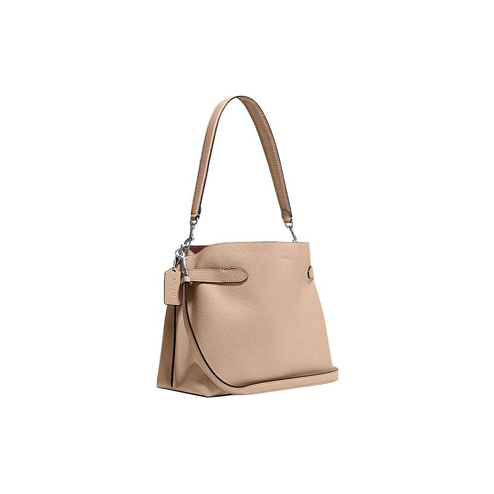 New COACH Hanna Cow Leather Portable Crossbody Bag, Shoulder Bag Women's Beige CH194-SVVFS