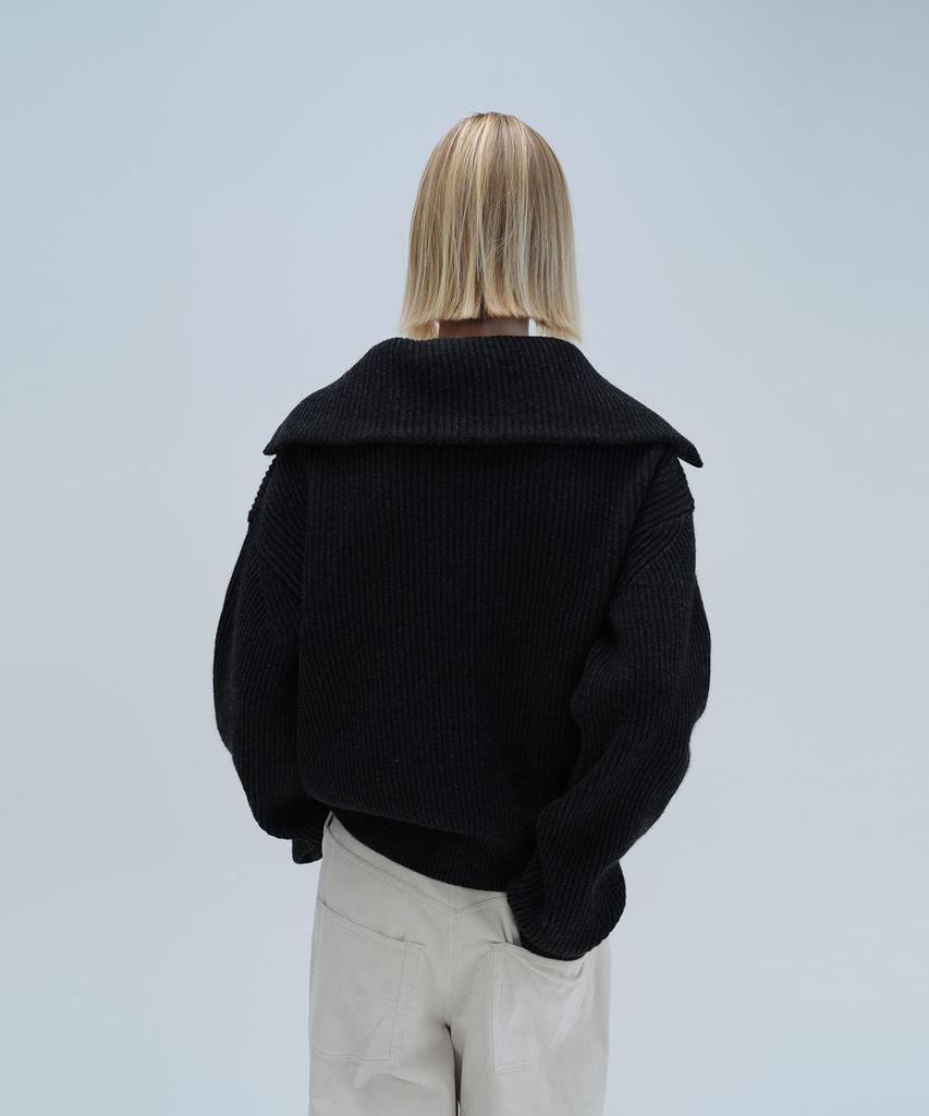 Daiaegeuneol Sailor Half Zip Up Knit (Charcoal)