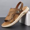 Summer Men's Business Sandals Massage Soft Sole Men Leather Sandals Outdoor Beach Designer Versatile Dual-use  Slippers