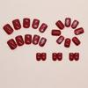 Christmas atmosphere Ankara red fragments sparkling snowflakes, versatile ins style manicure 24 pieces