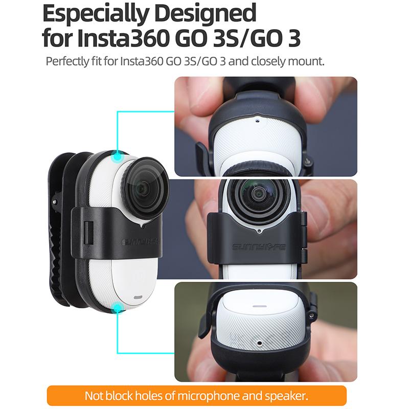 For Insta360 GO 3S/3 Camera Cap 360 Rotating Quick-Release Backpack Clip Mount Anti-Drop Sports Travel Vlog Accessories