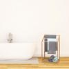 Relaxdays porte-serviettes en bambou sur pied 3 barres hxlxp: 85 x 51 x 31 cm support serviette salle de bain, nature