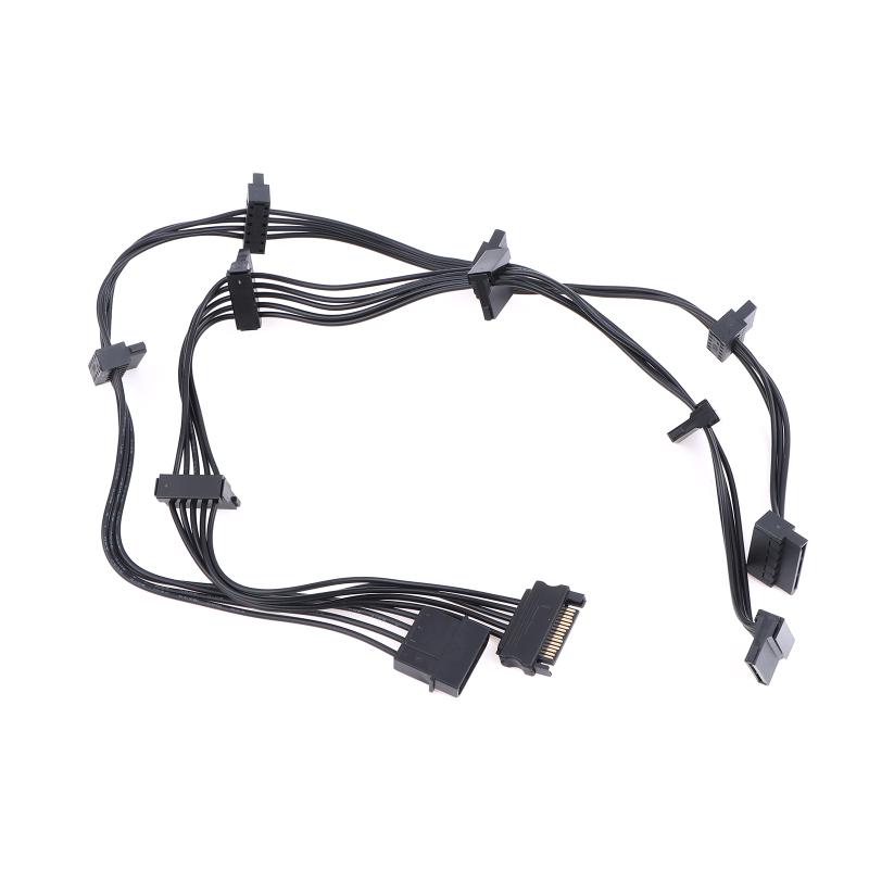 15Pin Sata/4Pin Power Supply Splitter Cable Hard Drive 1 Male To 5 Female Extension Power Cord For Diy Pc Sever