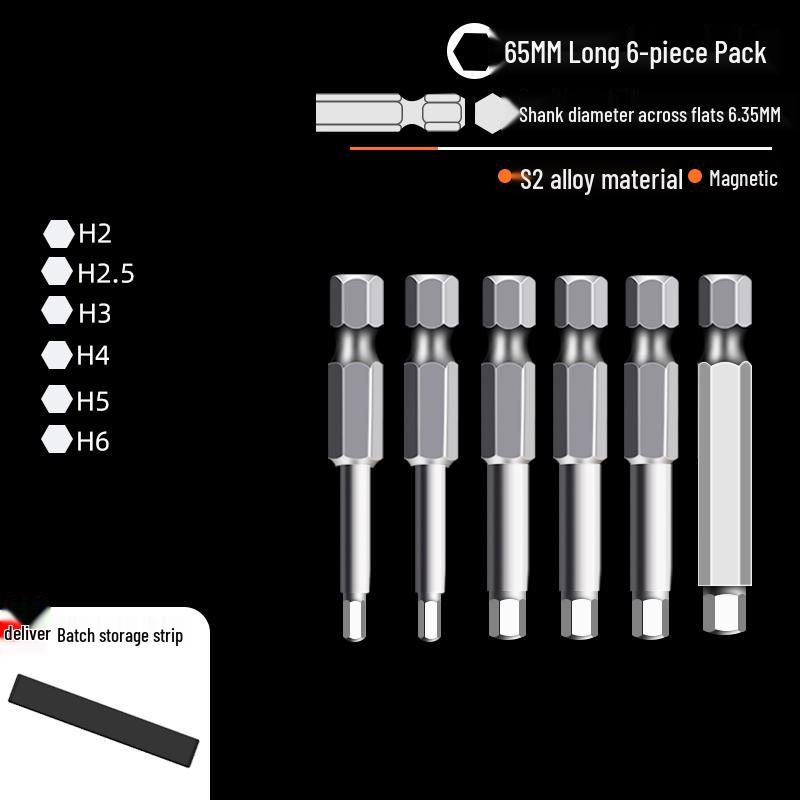 Hexagonal High Hardness S2 Bit Set for Pneumatic & Electric Screwdrivers