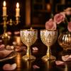 2Pcs Golden Finish Retro Decorative Goblet Travel Decor Ornaments  Indoor Tabletop Decor