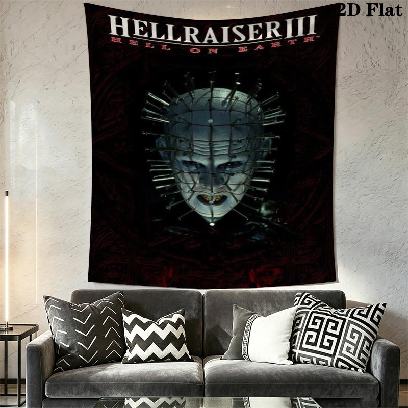 Hellraiser Wall Tapestry Aesthetic Wall Hanging Printed Fabric Blanket Decorative Tapestries for Bedroom Living Room Home Decor