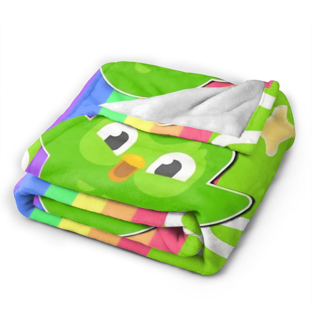 Duolingos Eule Duo Flanelldecken Weiche Überwurfdecke für Sofa Sessel Reise Büro Flauschige Tagesdecke Sofabettbezug