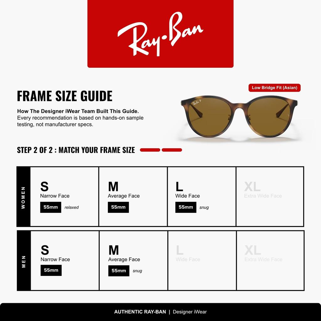 Sonnenbrille 0RB4334D HAVANA Japan 55 Asiatische Passform Ray-Ban 710/83 (GRATIS-Größe)