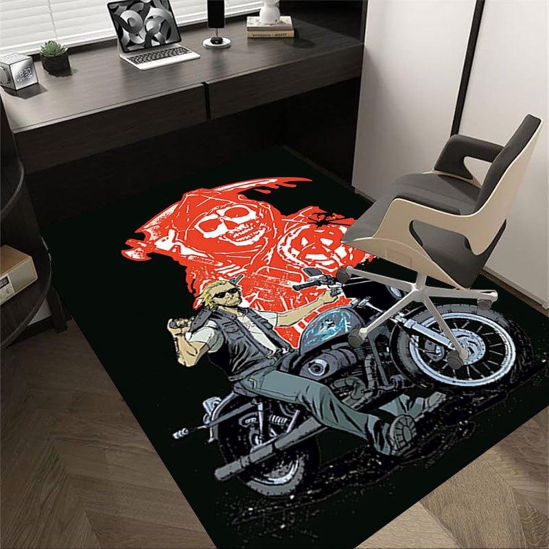 

1pc Sons of Anarchy themed Office Carpet Chair Mats - durable polyester rug for home theater, office, dorm room decor - tA05 60cm by 90cm