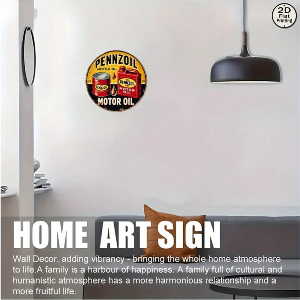 Vintage Pennzoil Motor Oil Metal Sign Retro Garage Decor Man Cave Gift 8x8 Inch Wall Art