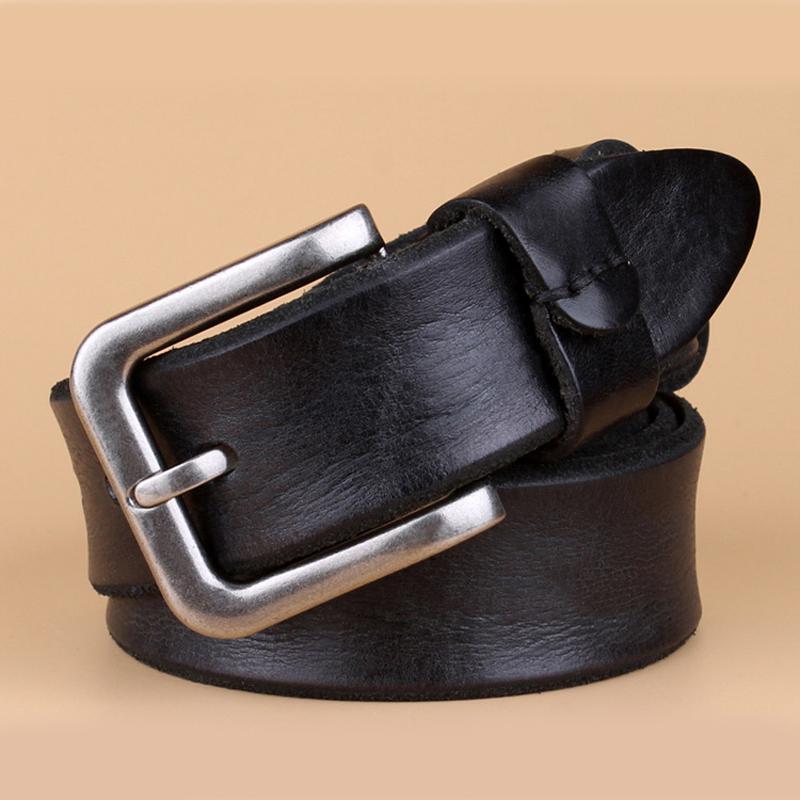 3.3CM Real Cowskin Leather Belt High Quality Pure First Layer Cowhide Pin Buckle Belt for Men Tide Jeans Belt Casual
