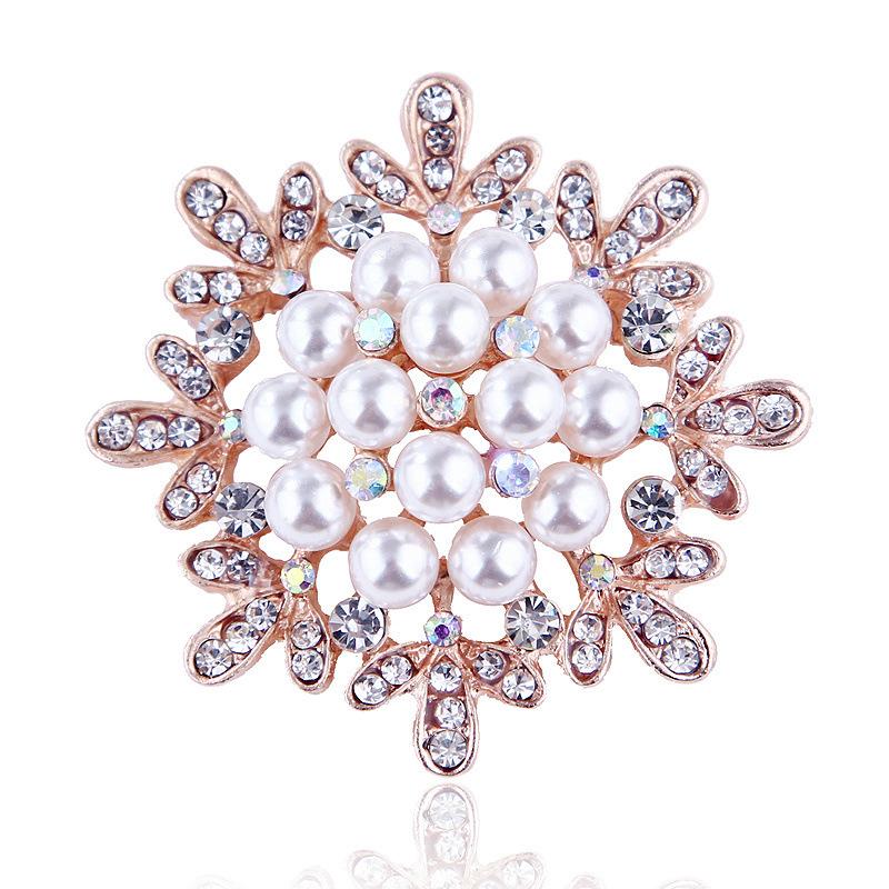 

Wind Fashion Rose Gold Three-dimensional Sunflower Pearl Brooch Alloy Accessories Female Pin Long-Lasting Color Exquisite Hypoallergenic Brooch Gift