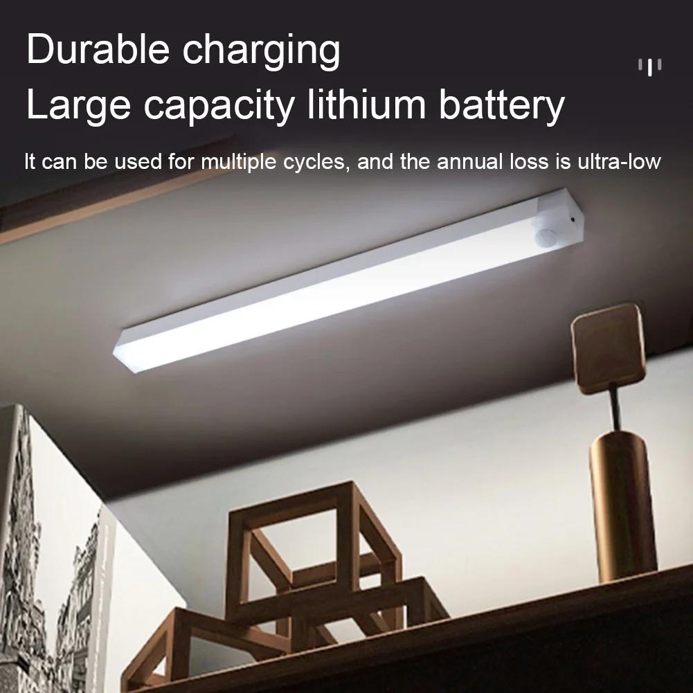 Motion Sensor LED Cabinet Light Type C Rechargeable Induction Night Light Wireless Portable Detector Lamp for Wardrobe Hallway