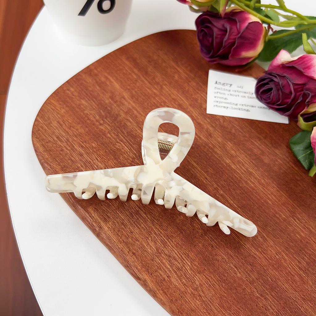 Korean New Fashion 11.5cm Geometric Hollow Hair Clip Simple Marbling Acetic Acid Shark Clip Hair Accessories