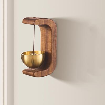 Shopkeepers Bell for Door Opening, Magnetic Shopkeepers Bell Wood Doorbell Wind Chime for Refrigerator, Room, Porch, Garden, Backyard,