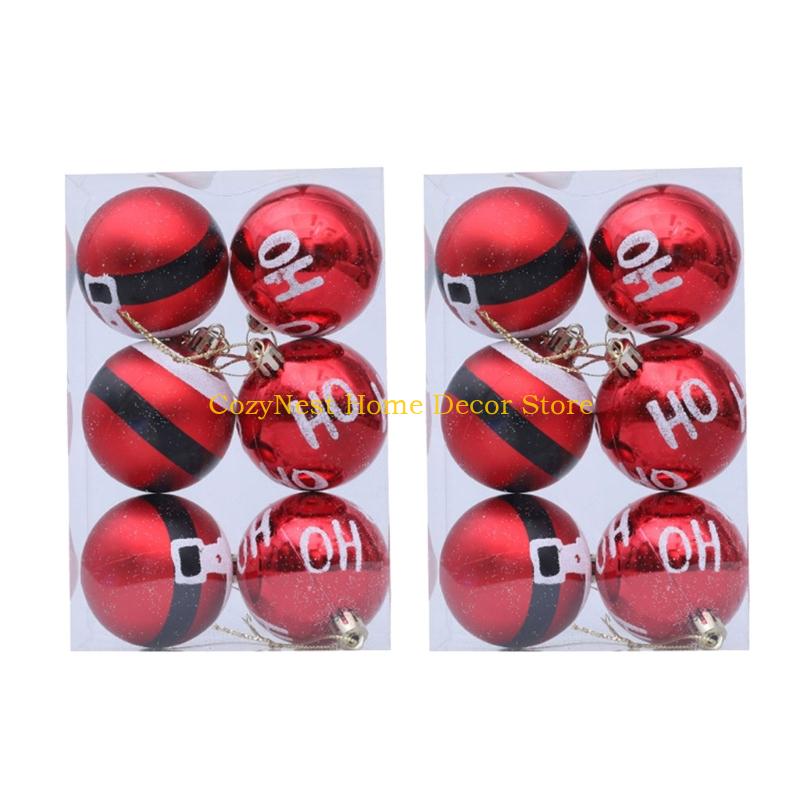 92MF 12Pcs Shatterproof Christmas Baubles Ball Hanging Ornament Christmas Tree Decoration For Wreath Mantels Winter Holiday