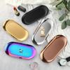 Stainless Steel Cosmetic Storage Tray Nail Art Manicure Plate Tweezers Clippers Pens Container False Nails Dish Tools Metal
