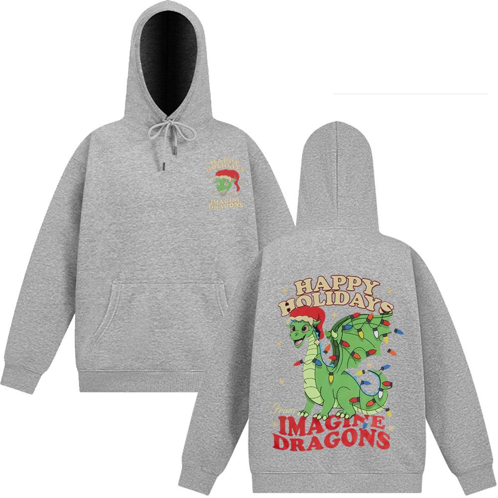 Imagine Dragons Loom World Tour 2025 Pullover Rockband Cartoon Drache Unisex Hip-Hop Loose Fleece Kapuzenpullover Streetwear