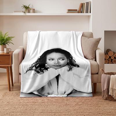 Rihanna (35) Coperte Morbide Calde in Flanella Coperta Confortevole per Decorazione della Casa Regalo