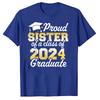 Proud Mom of A Class of 2024 Graduate Mother Senior Family T-Shirt Funny Dad Aunt Uncle Grandma Grandpa Sister Brother Tee Tops