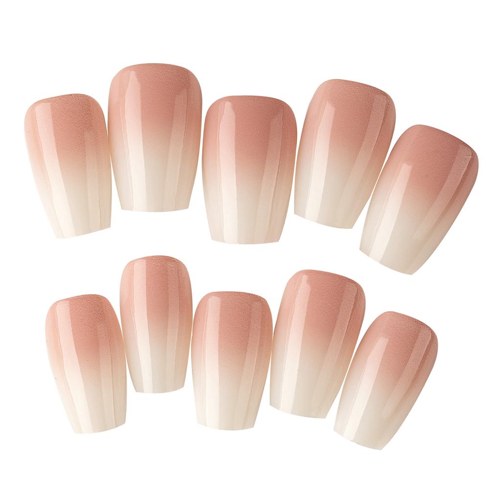 240tips/box Stick On Nails Long Coffin Press On Nails for Women Pink and White False Nail DIY Nails Art Decoration