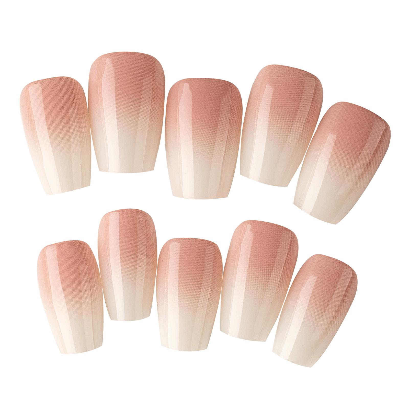 

240 типсов/коробка Наклейки для ногтей Длинные Миндалевидные Накладные Ногти для Женщин Розовые и Белые Искусственные Ногти DIY Украшение для Нейл-арта B