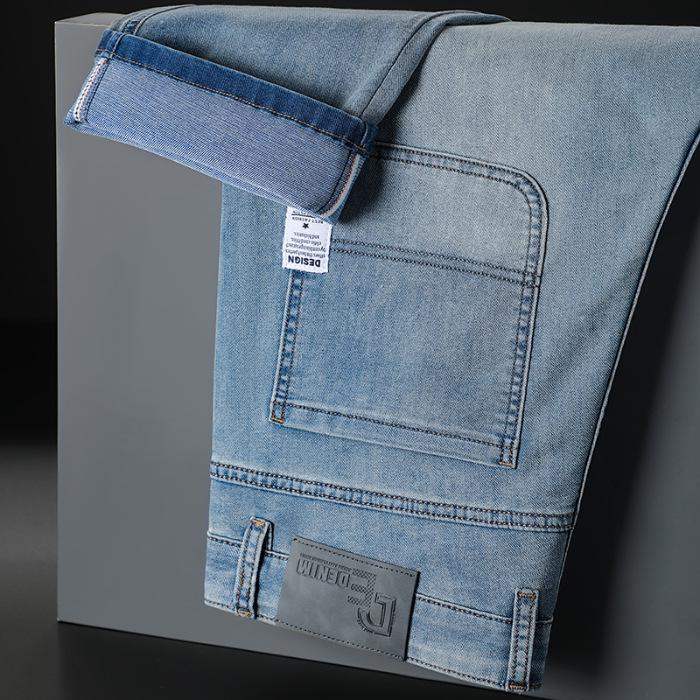 

Мужские джинсы прямого кроя свободного покроя - Весна/Осень 2024 - Тонкие брюки больших размеров для мужчин среднего возраста 33