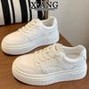 Leather Thick-soled Heightening Board Shoes, Early Spring 2025, New Versatile Little White Shoes, Children's Casual Sports Shoes, Women's Shoes