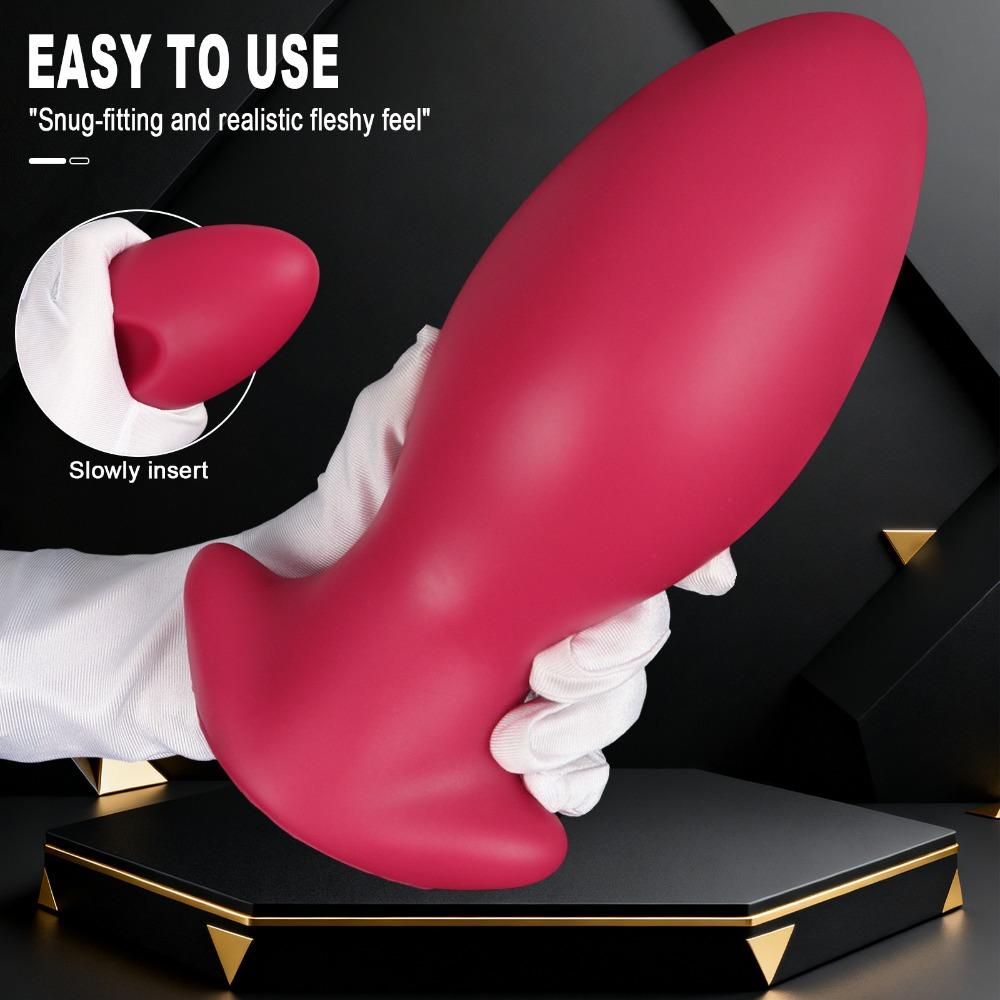 Liquid Silicone Egg Anal Plug Smooth Grooved Easy Insert SM Toy
