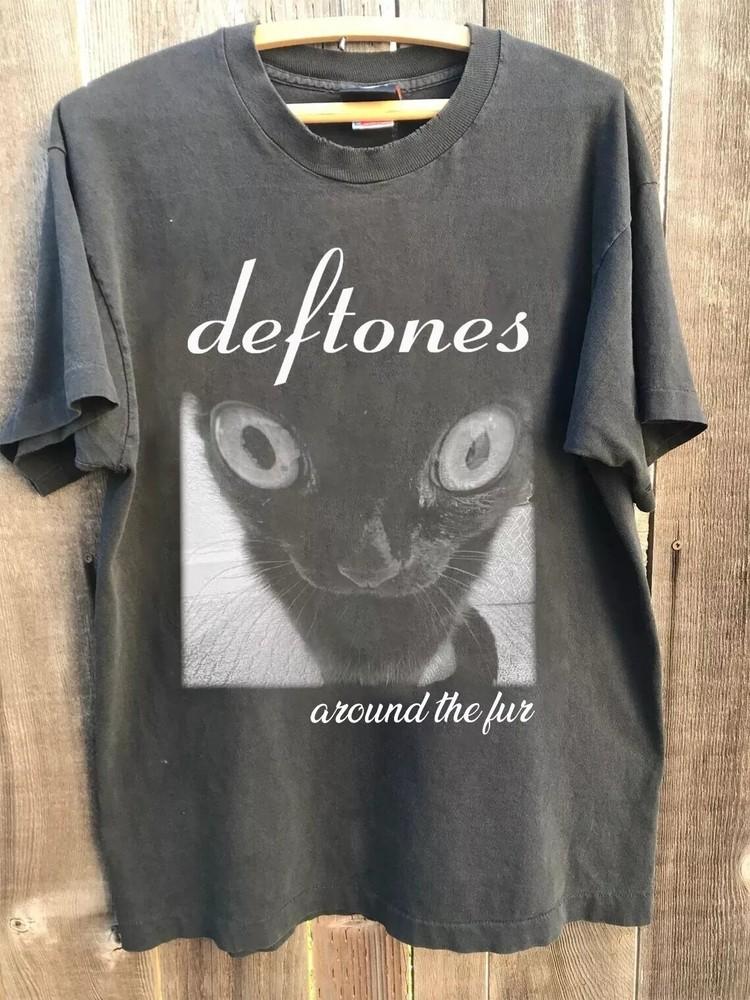 Футболка группы Deftones, Deftones Графическая Ретро Угольный Унисекс S-5XL Унисекс Футболка XXXL
