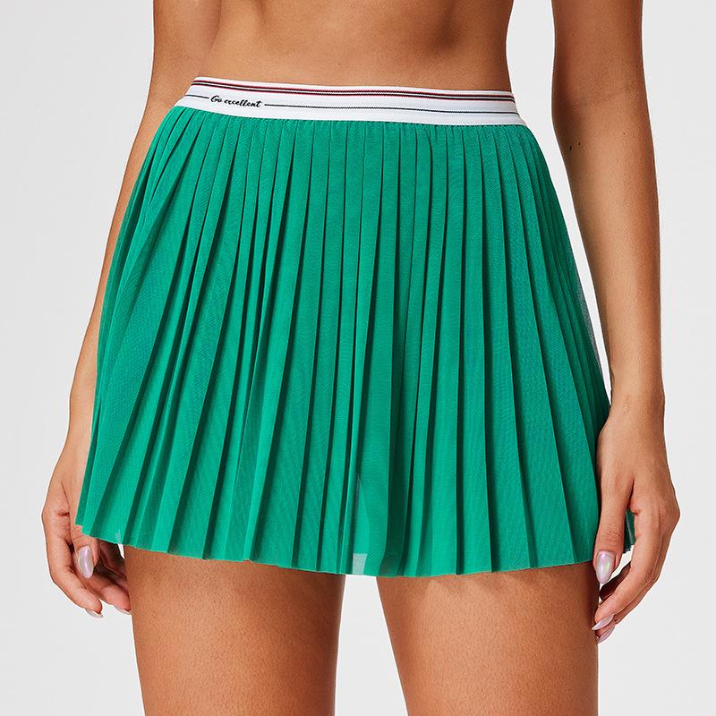 

Cai Jue Women s Quick-Dry Mesh Tennis Skirt: Breathable, Anti-Exposure, Pleated, 2-in-1 for Running & Sports. M