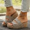 Plus Size New Women's Wedge Fish Mouth Platform Rivet Sandals Women