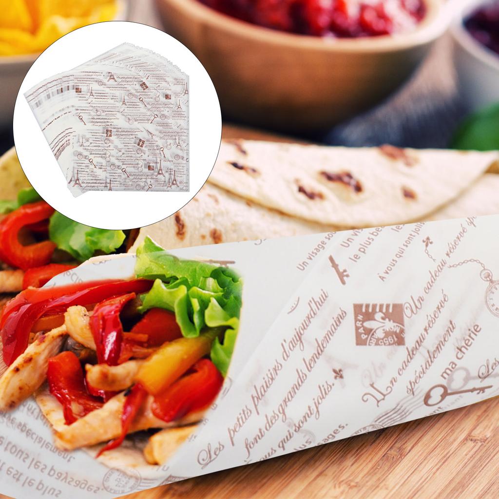 50 hárkov Papier na balenie potravín Balenie Kvet Syr Praktické Balenie Darček Vintage Kytica Retro Remeselný Použitie Krásny Starší