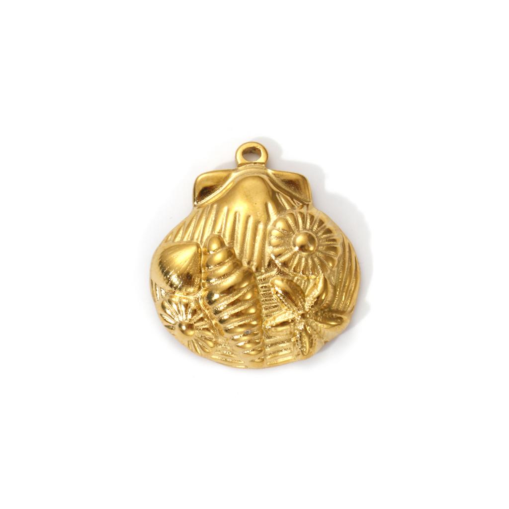 2 PCs 304 Stainless Steel Charms 18K Real Gold Plated Sea Star Conch Shell Fish Lobster Turtle Pendants Forf DIY Jewelry Making
