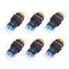 25Pcs Button Switch Momentary Self Locking 8 Pin 16mm Round with Light 12V for ControlYellow