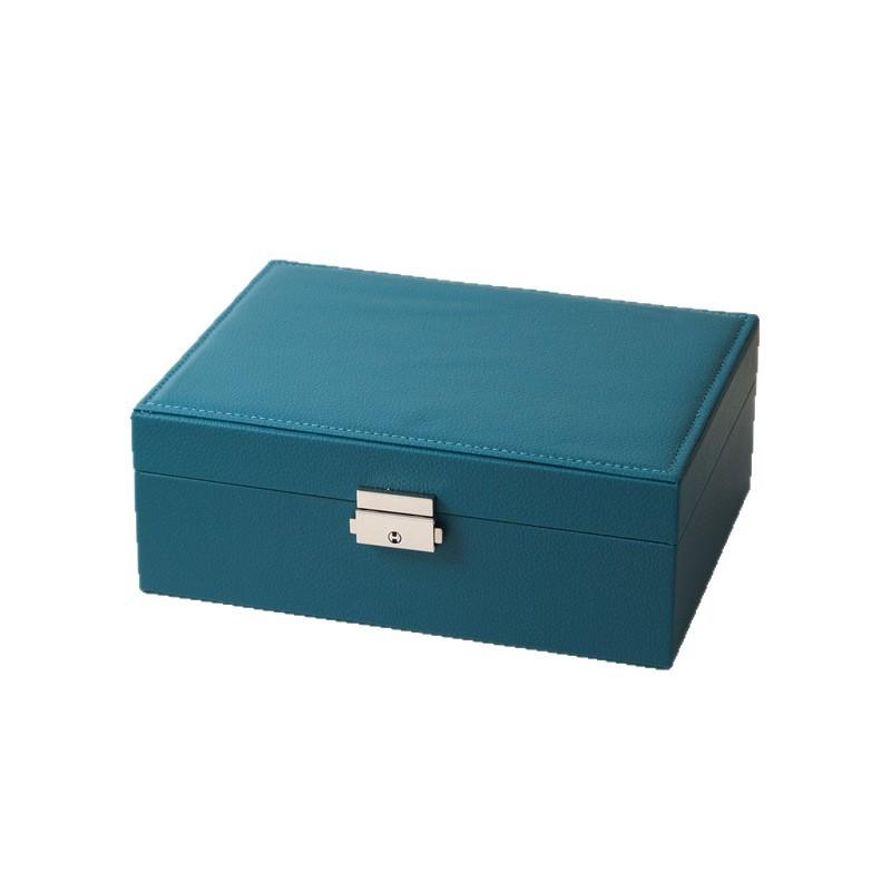 PU Leather Jewelry Box Organizer for Rings Earrings Necklace Large Capacity Double Layer Storage Case Korean Accessories Box