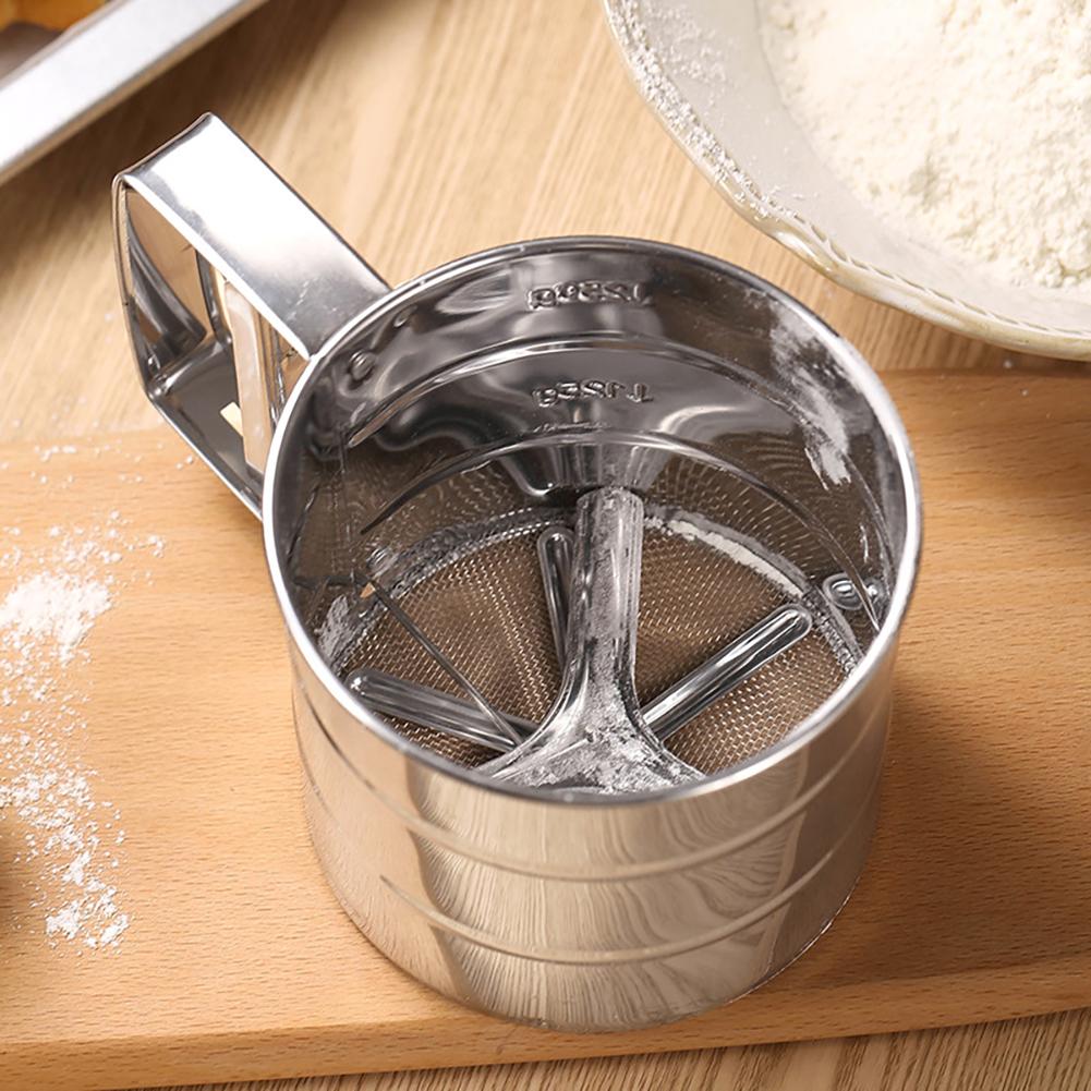 Stainless Steel Flour Sifter For Baking Powder Sugar Matcha Sifting Shaker Fine Mesh Flour Sifter Sieve Commercial-Grade Homemade Macarons