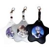 Anime Star-Shaped Badge Protector: PU Leather Pendant Keychain & Ita Bag for 2D Goods Storage