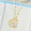 Love Moon Necklace Female Simple High Versatile Temperament Zircon Pendant Delicate Clavicle Chain