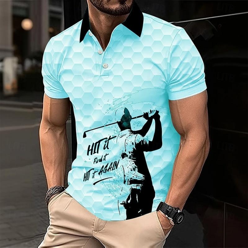 3D Printed Tees Summer Casual Street Short Sleeve Loose T-Shirt Lapel Tops S